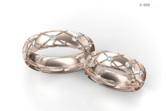 V-009 Vestuviniai žiedai su deimantais