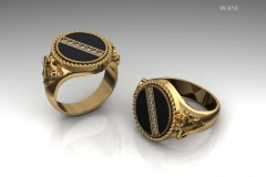 W-016  Vyriški auksiniai žiedai